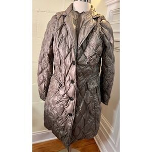 Jan Mayen Beige Goose Down Long Puffer Jacket Italian Size 46 (US‎ 12)